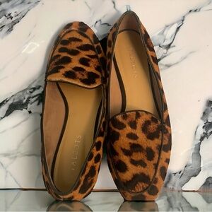 Talbots animal print calf hair loafers